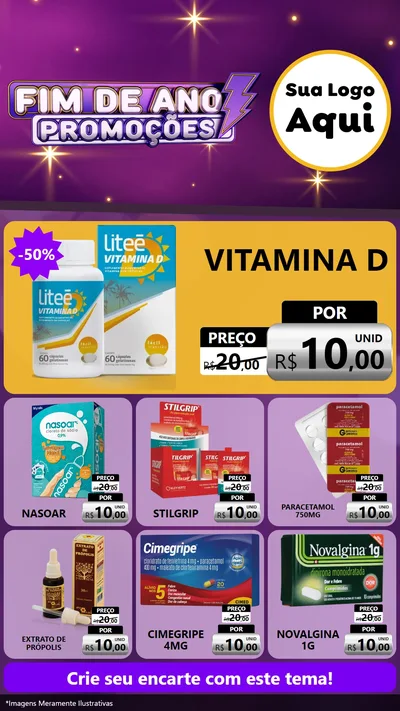Modelo de Rede Social para Stories com o tema Fim de Ano Promoções para Farmácia