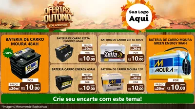 Modelo de TV para TV Horizontal com o tema Ofertas de Outono - Vem, Aproveite! para Baterias Elétricas