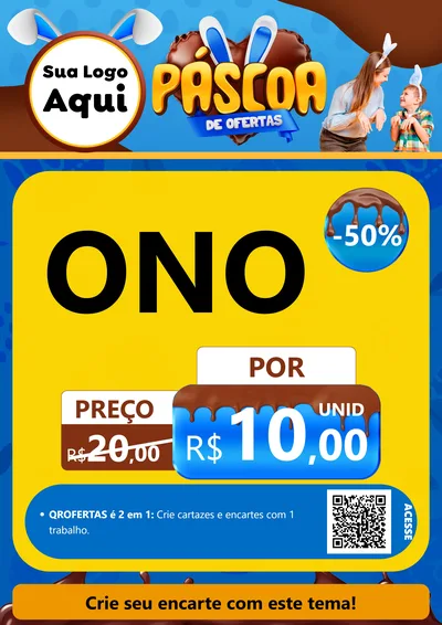 Modelo de Cartaz para Cartaz A4 Vertical com o tema Páscoa de Ofertas para Óticas