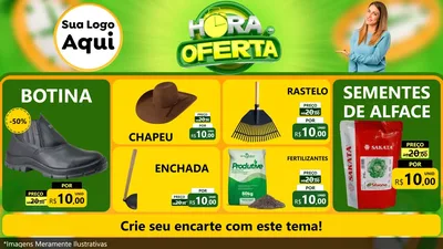 Modelo de TV para TV Horizontal com o tema Hora da Oferta para Agropecuária