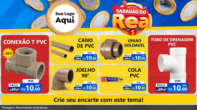 Modelo de TV para TV Horizontal com o tema Sabadão do Real para Tubos e conexões