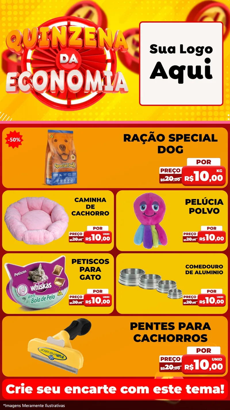 Modelo de TV para TV Vertical com o tema Quinzena Da Economia para Pet Shop