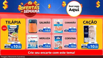 Modelo de TV para TV Horizontal com o tema Ofertas Da Semana para Peixaria