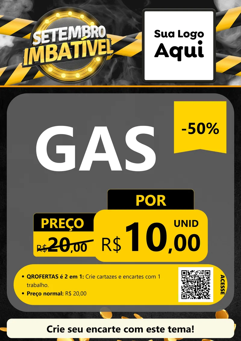 Modelo de Cartaz para Cartaz A4 Vertical com o tema Setembro Imbatível para Água e gás