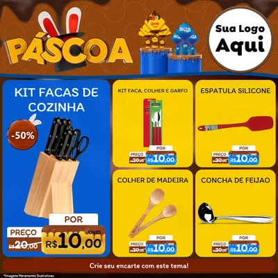 Modelo de Rede Social para Feed Facebook com o tema Páscoa para Utilidades Domésticas