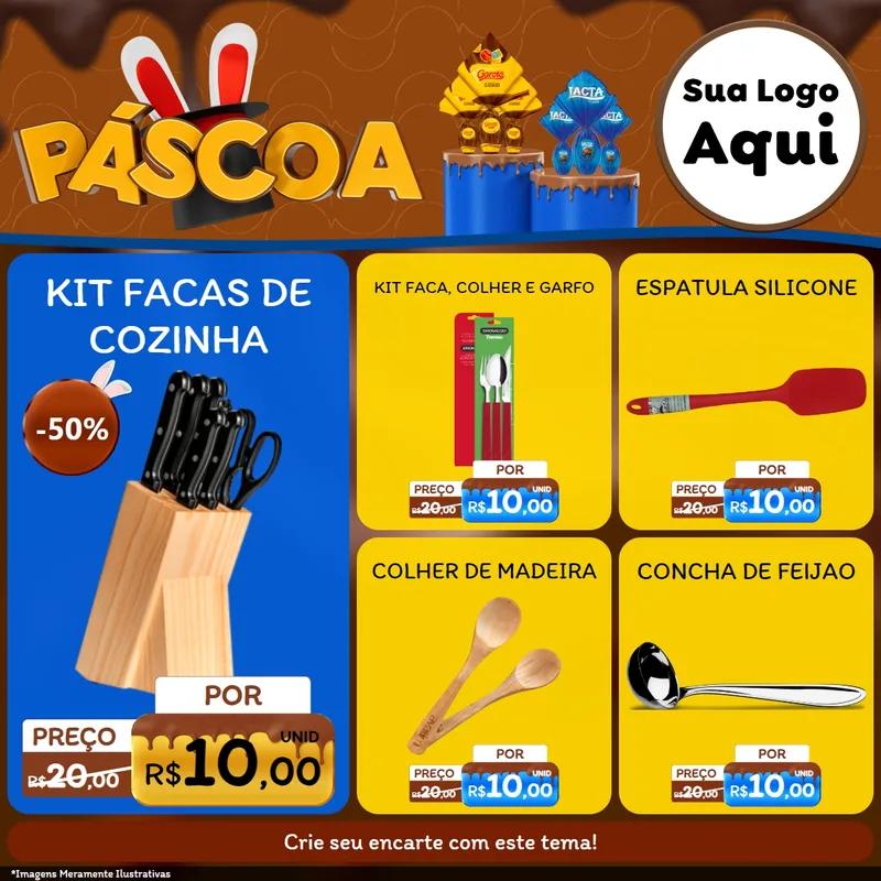 Modelo de Rede Social para Feed Facebook com o tema Páscoa para Utilidades Domésticas