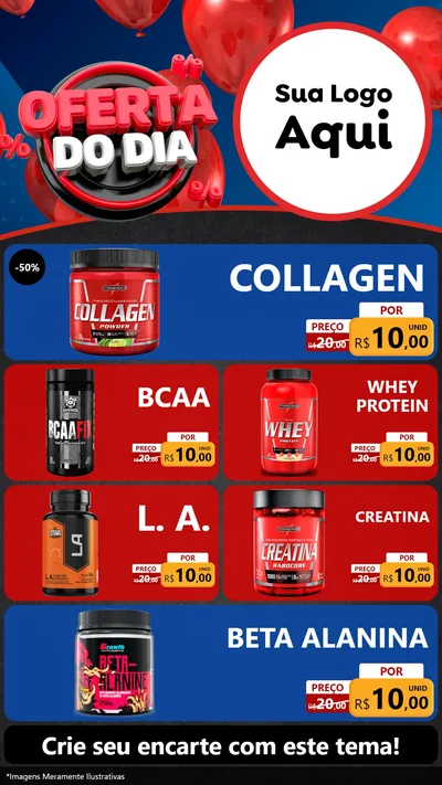 Modelo de TV para TV Vertical com o tema Oferta do Dia para Suplementos alimentares