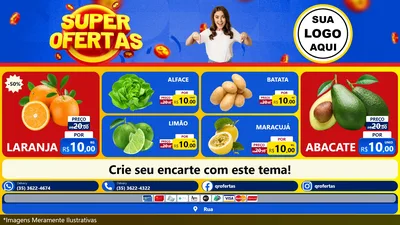 Modelo de TV para TV Horizontal com o tema Super Ofertas para Hortifrúti