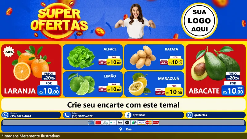 Modelo de TV para TV Horizontal com o tema Super Ofertas para Hortifrúti