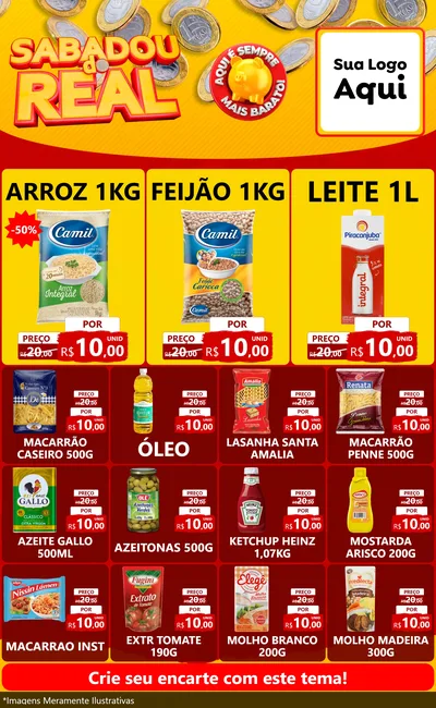Modelo de Encarte para Encarte Grande com o tema Sabadou do Real para Supermercado