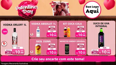 Modelo de TV para TV Horizontal com o tema Valentine's Day para Distribuidora de bebidas