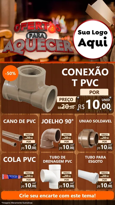 Modelo de Rede Social para Stories com o tema Ofertas Para Aquecer para Tubos e conexões