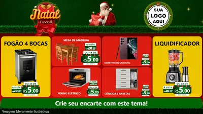 Modelo de TV para TV Horizontal com o tema Natal Especial para Móveis e Eletro