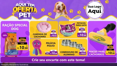 Modelo de TV para TV Horizontal com o tema Aqui tem Oferta Pet para Pet Shop