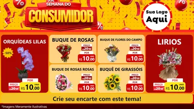 Modelo de TV para TV Horizontal com o tema Semana do Consumidor para Floricultura e jardim