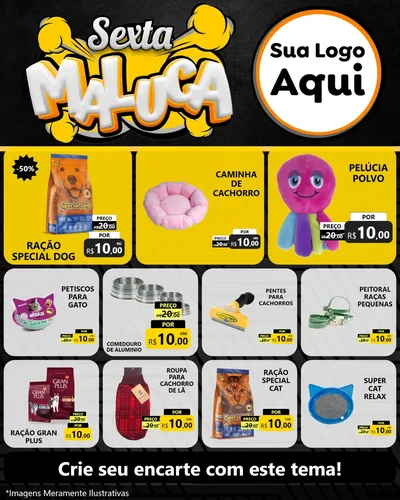 Modelo de Rede Social para Feed Instagram com o tema Sexta Maluca para Pet Shop