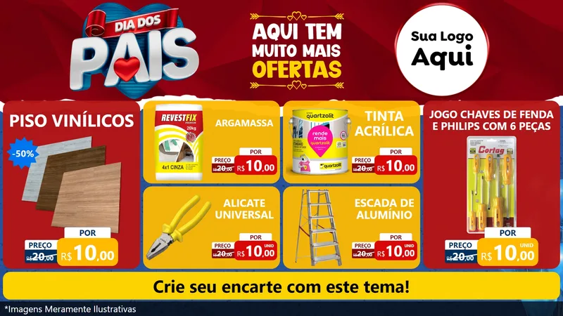 Modelo de TV para TV Horizontal com o tema Dia dos Pais para Material para Construção