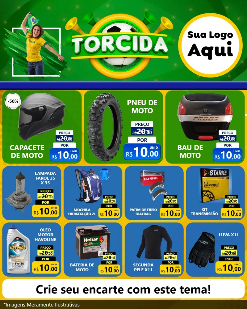 Modelo de Rede Social para Feed Instagram com o tema Torcida para Moto peças