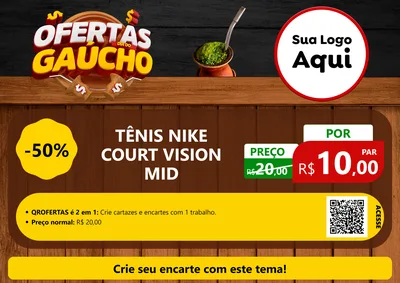 Modelo de Cartaz para Cartaz A4 Horizontal com o tema Ofertas Dia do Gaúcho para Calçados