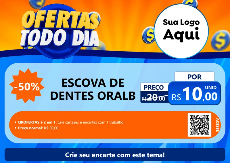 Modelo de Cartaz para Cartaz A4 Horizontal com o tema Ofertas Todo Dia para Higiene Pessoal