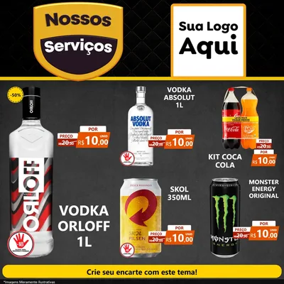 Modelo de Rede Social para Feed Facebook com o tema Nossos Serviços para Distribuidora de bebidas