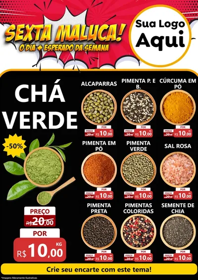 Modelo de Encarte para Encarte A4 Vertical com o tema Sexta Maluca! para Produtos Naturais