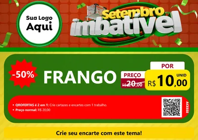 Modelo de Cartaz para Cartaz A4 Horizontal com o tema Setembro Imbatível para Assados
