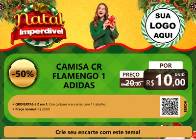Modelo de Cartaz para Cartaz A4 Horizontal com o tema Natal Imperdível para Roupas e acessórios