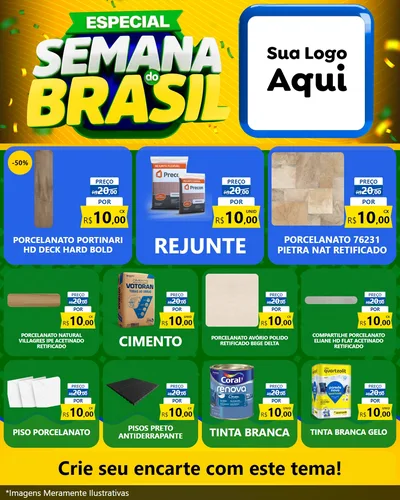 Modelo de Rede Social para Feed Instagram com o tema Especial Semana do Brasil para Pisos e revestimentos