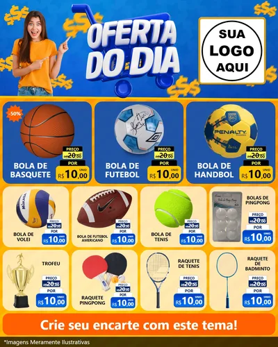 Modelo de Rede Social para Feed Instagram com o tema Oferta do Dia para Artigos Esportivos