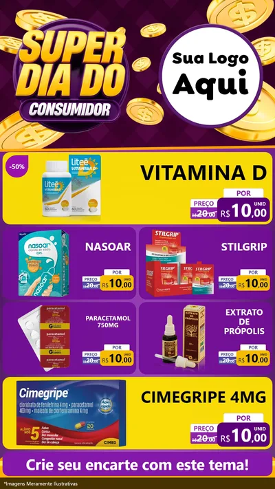 Modelo de TV para TV Vertical com o tema Super Dia do Consumidor para Farmácia