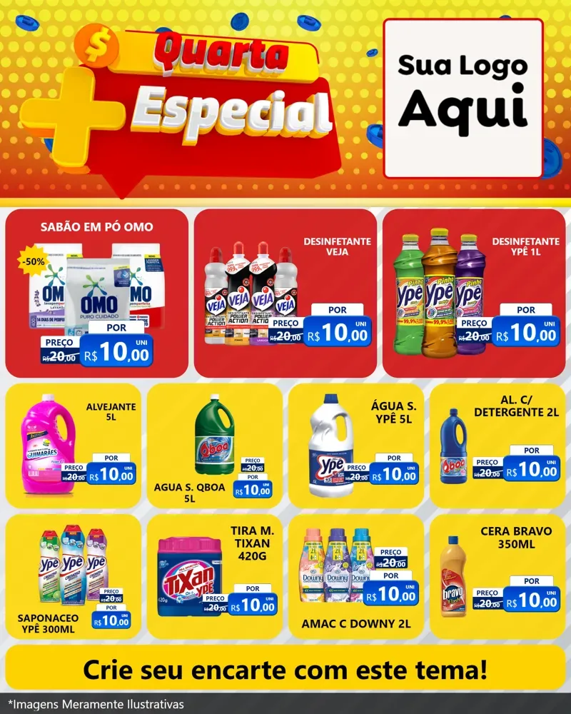 Modelo de Rede Social para Feed Instagram com o tema Quarta Mais Especial para Produtos de Limpeza
