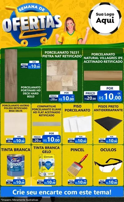 Modelo de Encarte para Encarte Grande com o tema Semana de Ofertas - Copa para Pisos e revestimentos