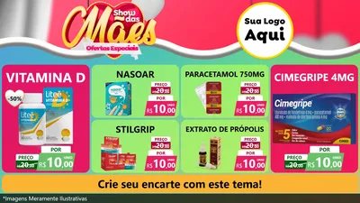 Modelo de TV para TV Horizontal com o tema Show das Mães - Ofertas Especiais para Farmácia