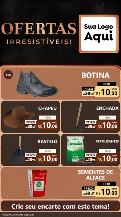 Modelo de TV para TV Vertical com o tema Ofertas Irresistíveis! para Agropecuária