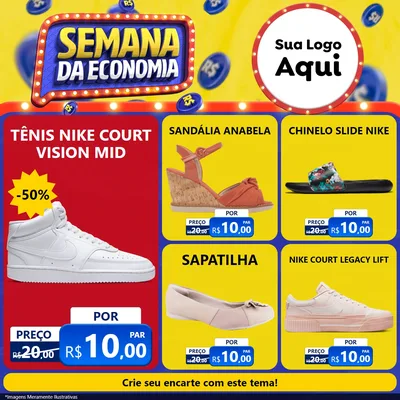 Modelo de Rede Social para Feed Facebook com o tema Semana da Economia para Calçados
