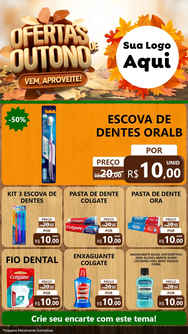 Modelo de Rede Social para Stories com o tema Ofertas de Outono - Vem, Aproveite! para Higiene Pessoal