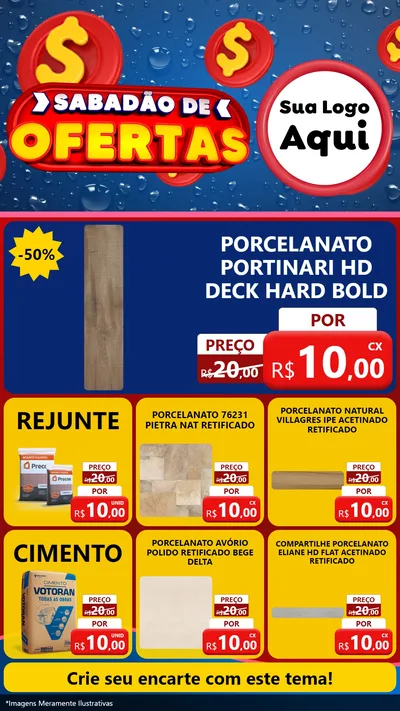 Modelo de Rede Social para Stories com o tema Sabadão de Ofertas para Pisos e revestimentos