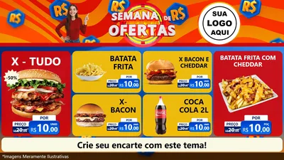 Modelo de TV para TV Horizontal com o tema Semana de Ofertas para Hamburgueria