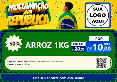 Modelo de Cartaz para Cartaz A4 Horizontal com o tema Proclamação da República para Supermercado