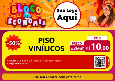 Modelo de Cartaz para Cartaz A4 Horizontal com o tema Bloco da Economia para Material para Construção