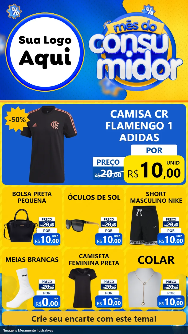 Modelo de Rede Social para Stories com o tema Mês do Consumidor para Roupas e acessórios