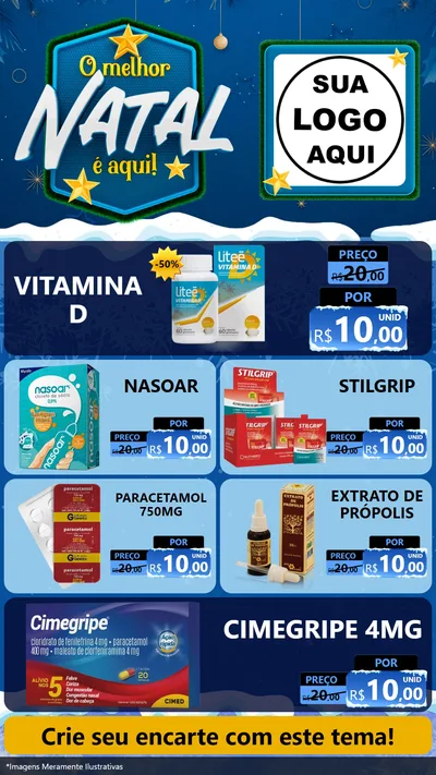 Modelo de TV para TV Vertical com o tema O Melhor Natal É Aqui! para Farmácia