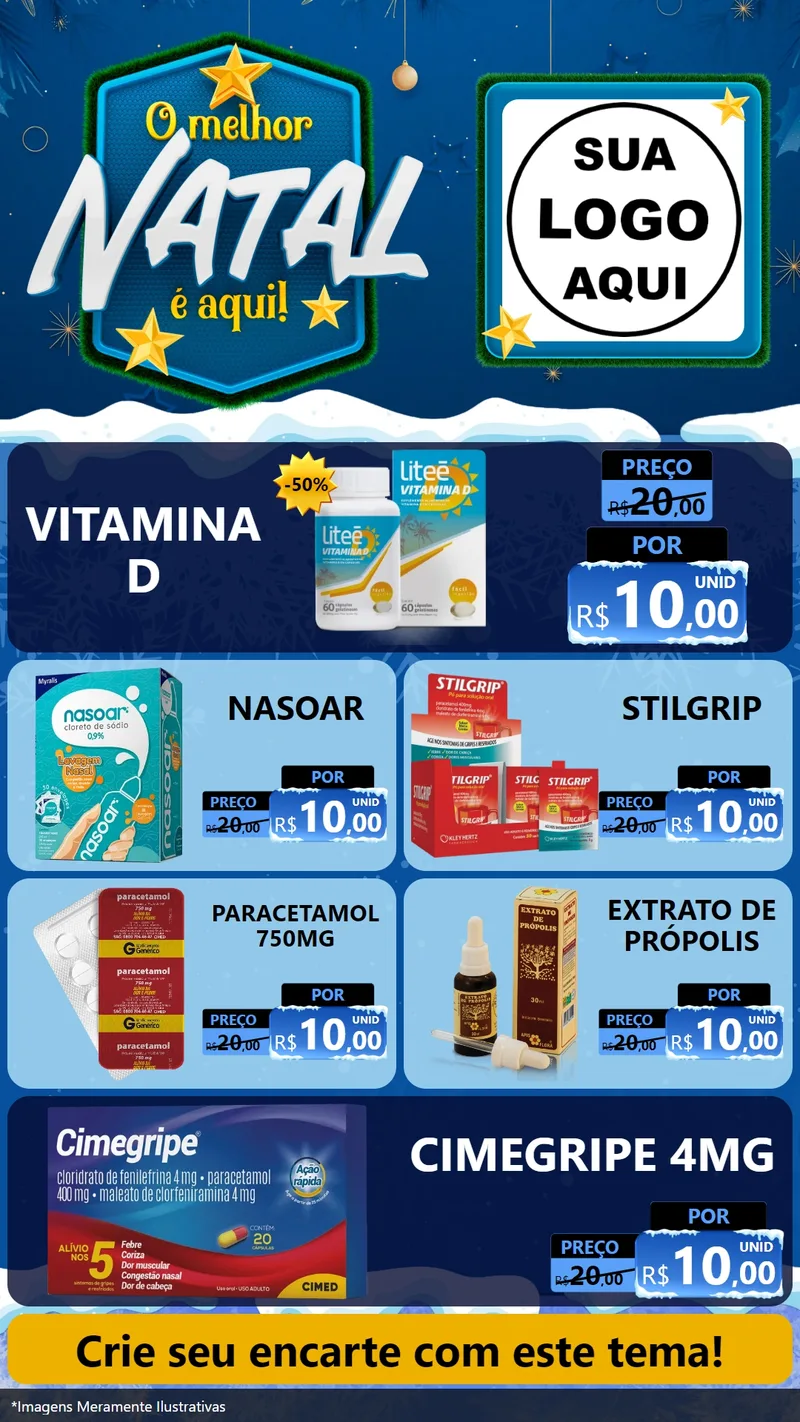 Modelo de TV para TV Vertical com o tema O Melhor Natal É Aqui! para Farmácia