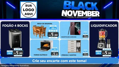 Modelo de TV para TV Horizontal com o tema Black November para Móveis e Eletro