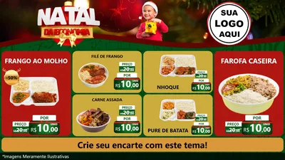Modelo de TV para TV Horizontal com o tema Natal da Economia para Restaurante