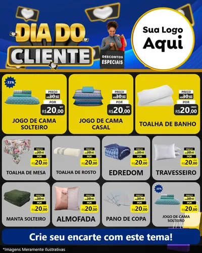 Modelo de Rede Social para Feed Instagram com o tema Dia Do Cliente para Cama, Mesa e Banho