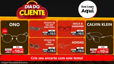 Modelo de TV para TV Horizontal com o tema Dia do Cliente para Óticas
