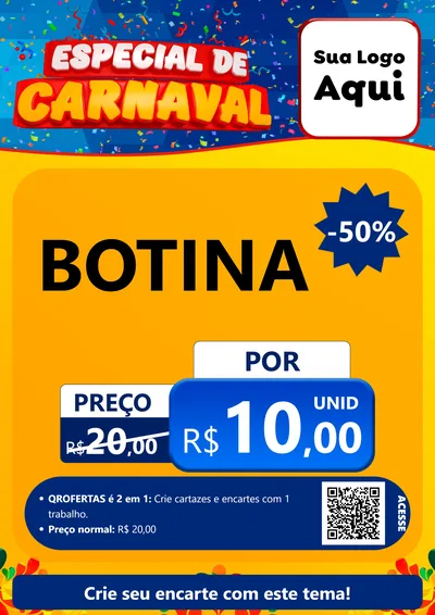 Modelo de Cartaz para Cartaz A4 Vertical com o tema Especial de Carnaval para Agropecuária