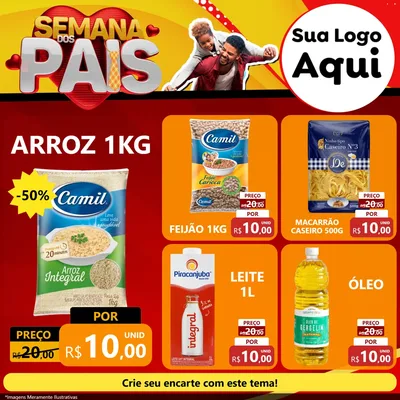 Modelo de Rede Social para Feed Facebook com o tema Semana Dos Pais para Supermercado